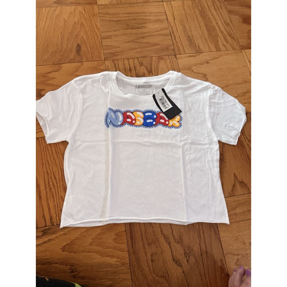 NASCAR Bubble Letters Women's Crop Top Short Sleeve T-Shirt (Small) NWT